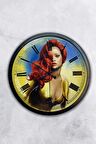 40 Cm Siyah Metal Rihanna Duvar Saati