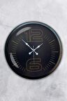 40 Cm Siyah Metal Klas Duvar Saati