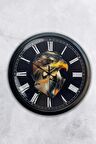 40 Cm Siyah Metal Kartal Duvar Saati