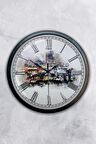 40 Cm Siyah Metal İstanbul Duvar Saati