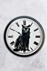 40 Cm Siyah Metal Figür Duvar Saati