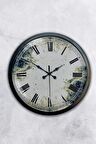 40 Cm Siyah Metal Eskitme  Duvar Saati