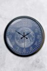 40 Cm Siyah Metal Dünya Duvar Saati