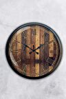 40 Cm Siyah Metal Doğal Duvar Saati