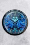 40 Cm Siyah Metal Blue Duvar Saati