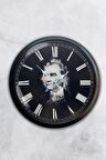 40 Cm Siyah Metal Atatürk Duvar Saati
