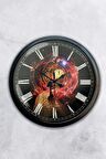 40 Cm Siyah Metal Astroloji Duvar Saati