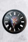40 Cm Siyah Metal Aslan Duvar Saati