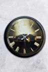 40 Cm Siyah Metal Araba Duvar Saati