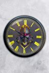 40 Cm Siyah Metal Afrika Duvar Saati