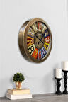 Hediyelik 36 Cm Eskitme Metal Retro Duvar Saati