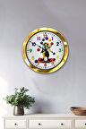 Hediyelik 36 Cm Gold Metal Palyaço Duvar Saati
