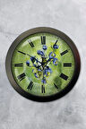 Hediyelik 36 Cm Siyah Metal Flowers Duvar Saati
