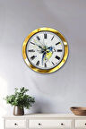 Hediyelik 36 Cm Gold Metal Dekoratif Duvar Saati