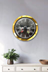Hediyelik 36 Cm Gold Metal Mutfak Duvar Saati