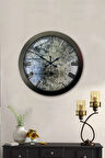 Hediyelik 36 Cm Siyah Metal Vintage Duvar Saati