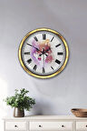 Hediyelik 40 Cm Gold Metal Kurt Duvar Saati