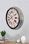 Hediyelik Duvar Saati 40 Cm Metal Krom Renk Life Modeli