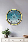 Hediyelik 40 Cm Gold Metal Kar Tanesi Duvar Saati Clock