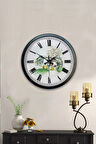 40 Cm Siyah Metal Geyik Duvar Saati