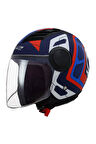 LS2 AIRFLOW ANDROID YARIM KASK MAT MAVI-KIRMIZI