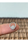 316 L Cerrahi Çelik Çiçek Parlak Taşlı Kilitli Halka Piercing 8 mm x 1,2 mm