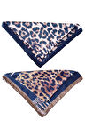 2 Li Saten Bandana Seti Saten Fular Saten Çanta Aksesuarı Özel Desen Bandana 45X50 Cm