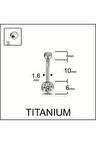 Yüksek Kalite G23 Titanium Çift Taşlı Titanyum Göbek Piercingi