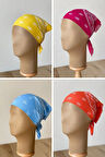 %100 Pamuklu Klasik Desen Unisex 4lü Bandana Seti Renkli Bandana Etnik Desenli A Kalite Bandana