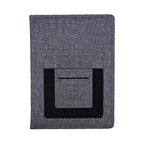 Cremi Gri Deri Kaplı Özel Tasarım Ajanda 17x24cm