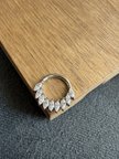 %100 316 L Cerrahi Çelik Markiz Kesim Taşlı Özel Tasarım Kilitli Halka Piercing