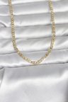 CM 14K Gold Renk Lazer Kesim Zincirli Model 60 cm Kadın Kolye