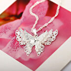 Adeline Gümüş Kaplama 3 Boyutlu Kelebek Kolye