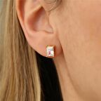 925 Ayar Gümüş Dikdörtgen Baget Küpe