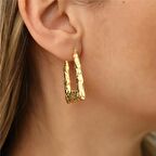 925 Ayar Gümüş Desenli Büyük Boy İtalyan Küpe