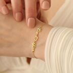 925 Ayar Gümüş Kişiye Özel Kalp Detaylı İsimli Bileklik