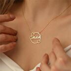 925 Ayar Gümüş Kişiye Özel Yuvarlak Kalpli Kolye