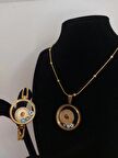 Dorika Zincir Fanuslu Kolye & Açılan Kelepçe, Fanuslu Kelepçe Takı Seti 