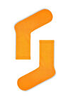 Düz Turuncu Desensiz Tenis Spor Çorap