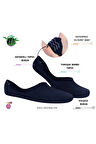 Unisex Lacivert Slikonlu Görünmez Çorap