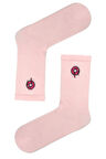 Donut Nakışlı Pembe Tenis Spor Çorap