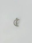 Rodyum Zirkon Taşlı Çelik Göbek Bar Uzunluğu : 13 Mm / Bar Kalınlığı 1.41 Mm /  - Pg0116
