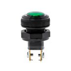 Sinyal İkaz Göz Lambası Yeşil Kısa Tip Terminalli - Ampullü 12V 