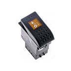 Universal Çift Çeker Düğmesi Anahtarı 6 Pin Rocker Switch Buton - Ampullü 12V