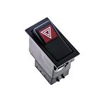 Universal Sinyal Flaşör Düğmesi Anahtarı 6 Pin Rocker Switch - Ampullü 12V