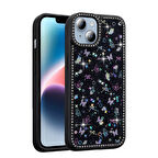 Apple iPhone 13 Kılıf Taşlı ve Simli Tasarım  Azra Kapak