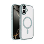 Apple Uyumlu iPhone 17 Kılıf Wireless Şarj Özellikli  Krom M-safe Silikon Kapak