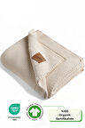 Next Baby LITTLE DEDI Alina Organik Pamuk Triko Örme Bebek Battaniyesi Bej - 80x100