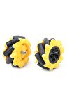 48mm Omni Mecanum Tekerlek Çifti 45 Derece Açılı 9 Roller 1:48