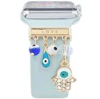 Apple Watch Uyumlu Saat Kordon Aksesuarı Charm Set Tüm Seri Kordonlara Uyumlu Kordon Süsü